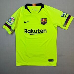 Nike Kids FC Barcelona Away Football Soccer Jersey Yellow 2018-19 Size Medium